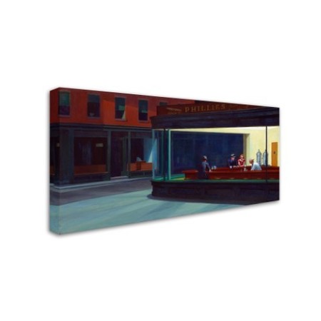 Trademark Fine Art Edward Hopper 'Nighthawks' Canvas Art, 24x47 AA01296-C2447GG